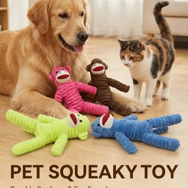 Armadillo Squeaky Plush Dog Chew Toy